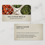 Carte De Visite Service de restauration | Chef | Aliments frais (Devant / Derrière)