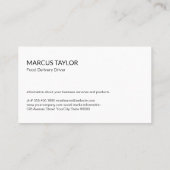 Carte De Visite Service de restauration | Livraison alimentaire |  (Dos)