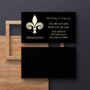 Carte De Visite Service de sécurité Fleur de Lis Or