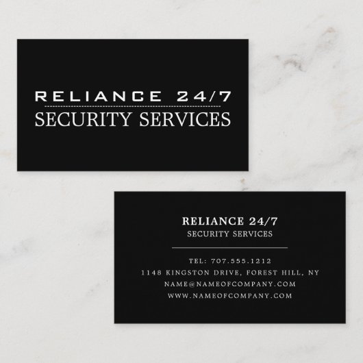 Carte De Visite Service de sécurité simple (Devant / Derrière)