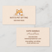 Carte De Visite Service De Séjour Pour Animaux De Compagnie Cute S (Devant / Derrière)