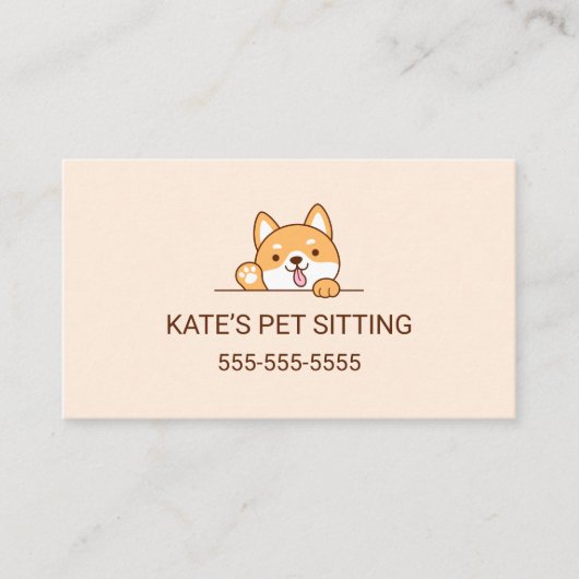 Carte De Visite Service De Séjour Pour Animaux De Compagnie Cute S (Devant)
