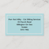 Carte De Visite Service De Sitting Chat Chats Noirs Et Blancs (Dos)