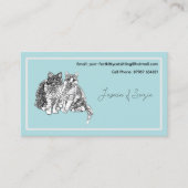 Carte De Visite Service De Sitting Chat Chats Noirs Et Blancs (Devant)