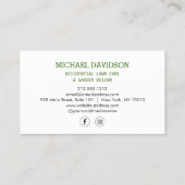 Carte De Visite Service de soin de pelouse (Dos)