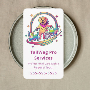 Carte De Visite Service de soins aux animaux Compagnon de promenad