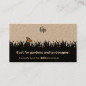 Carte De Visite Service de soins de kaki et de pelouse noire (Dos)