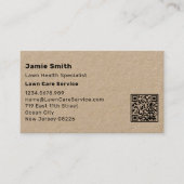 Carte De Visite Service de soins de kaki et de pelouse noire (Devant)