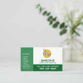 Carte De Visite Service de soins de pelouse vert professionnel (Debout devant)