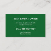 Carte De Visite Service de soins de pelouse vert professionnel (Dos)