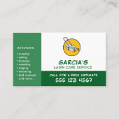 Carte De Visite Service de soins de pelouse vert professionnel (Devant)
