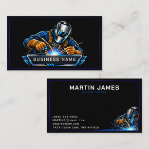 Carte De Visite Service de soudage Blue Welder Fabrication de méta