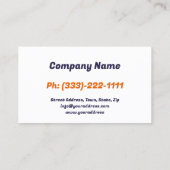 Carte De Visite Service de soufflage et d'enlèvement de neige Cami (Dos)