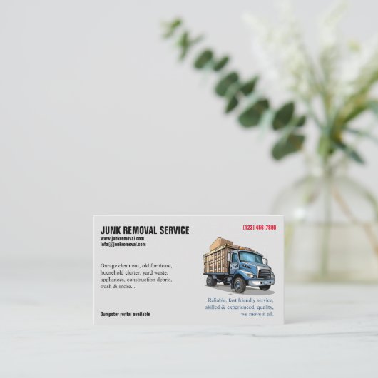 Carte De Visite Service de suppression de junk (Debout devant)