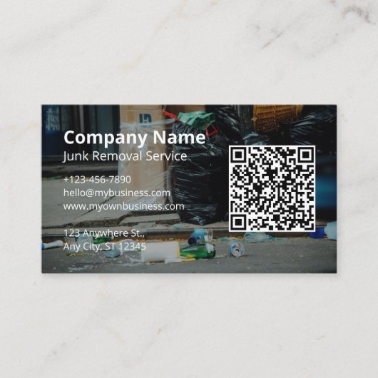 Carte De Visite Service de suppression de junk (Devant)