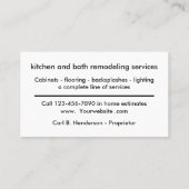 Carte De Visite Service de suppression de la maison (Dos)