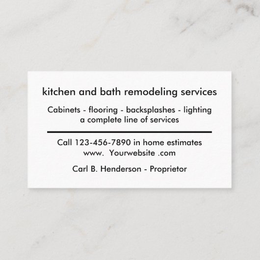 Carte De Visite Service de suppression de la maison (Dos)