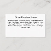 Carte De Visite Service De Surveillance À La Maison Et À La Maison (Dos)