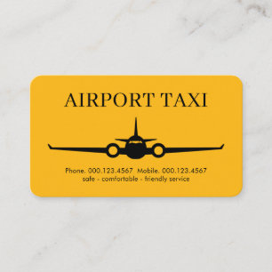 Carte De Visite Service de taxe d'aéroport d'avion jaune