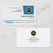 Carte De Visite Service de taxi à tabulation bleue vif (Devant / Derrière)