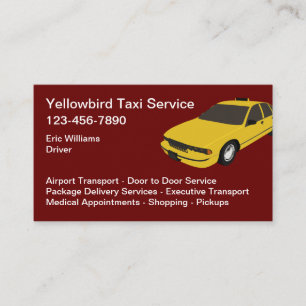 Carte De Visite Service de taxi couleur jaune