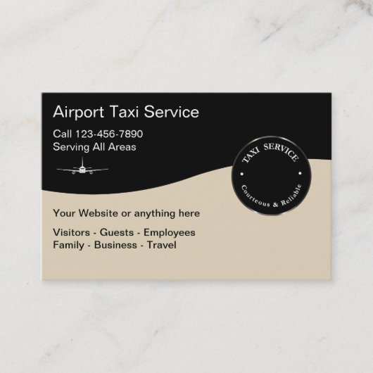 Carte De Visite Service de taxi d'aéroport moderne (Devant)