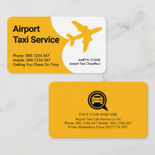Carte De Visite Service de taxi d'avion d'aéroport
