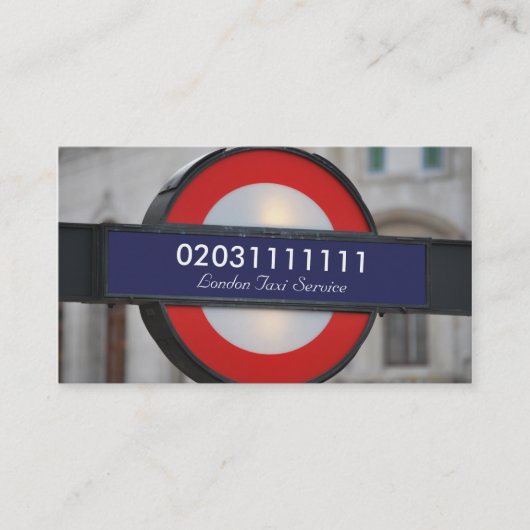 Carte De Visite Service de taxi de Londres City (Devant)