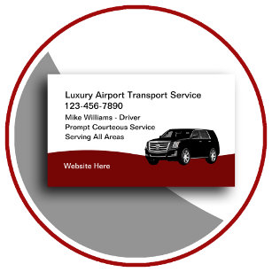 Carte De Visite Service de Taxi de transport aéroport de luxe