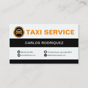 Carte De Visite Service De Taxi En Colonne Noire Et Blanche Rétro