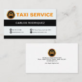 Carte De Visite Service De Taxi En Colonne Noire Et Blanche Rétro (Devant / Derrière)