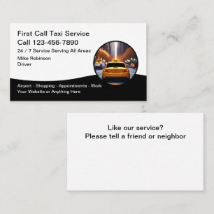 Carte De Visite Service de taxi moderne de cab urbain