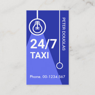 Carte De Visite Service de taxi nocturne à poutres Bleues Vibrant