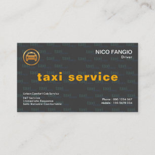 Carte De Visite Service de taxi pour Arrière - plans à empreinte