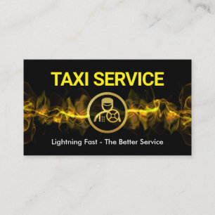 Carte De Visite Service de taxi pour la foudre jaune chaud