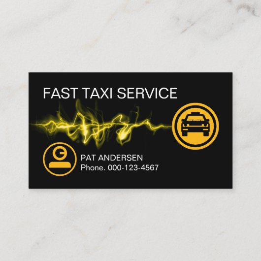 Carte De Visite Service de taxi rapide comme l'éclair Conduite (Devant)