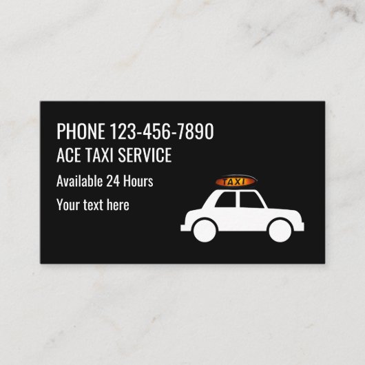Carte De Visite Service de taxi simple et moderne (Devant)