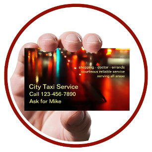 Carte De Visite Service de Taxi Simple et Puissant