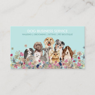 Carte De Visite Service de toilettage de chien promenade garde