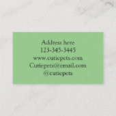 Carte De Visite Service de toilettage des animaux ajouter le nom a (Dos)