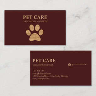 Carte De Visite Service de toilettage pour animaux de compagnie à