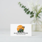 Carte De Visite Service de tonte de pelouse vert orange (Debout devant)