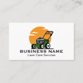 Carte De Visite Service de tonte de pelouse vert orange (Devant)