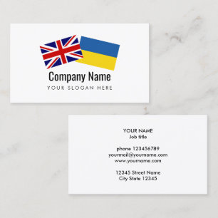 Carte De Visite Service de traduction anglais britannique ukrainie
