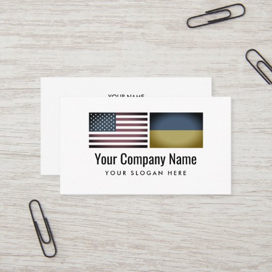 Carte De Visite Service de traduction en ukrainien anglais (Devant/Arrière en situation)