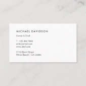 Carte De Visite Service de traiteur (Dos)