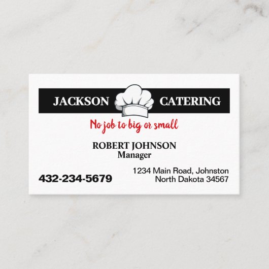 Carte De Visite Service de traiteur professionnel (Devant)