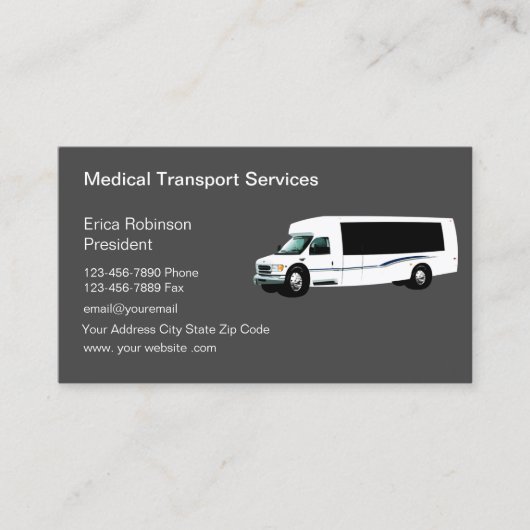 Carte De Visite Service de transport Médicale Moderne (Devant)