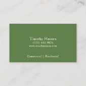 Carte De Visite Service de triage de remorquage de pelouse (Dos)