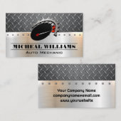 Carte De Visite Service de voiture | Acier plaqué diamant | Odomèt (Devant / Derrière)